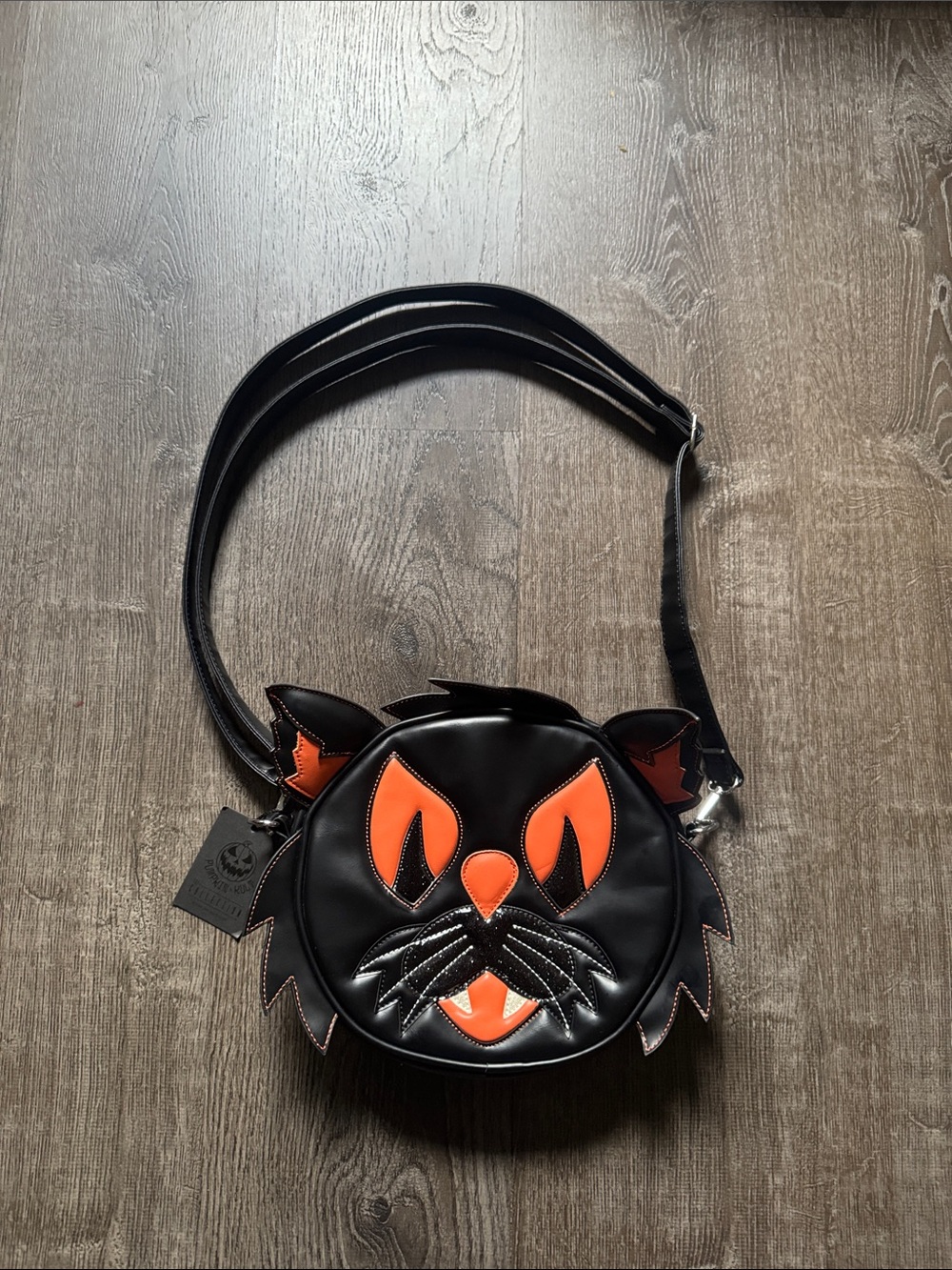 Black and Orange Cat Crossbody Bag